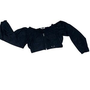 Hot & Delicious Black Nylon Crop Top